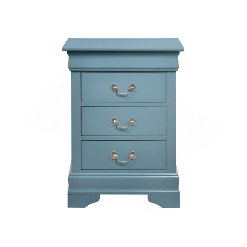 Traditional Teal Bedroom Nightstand, Teal