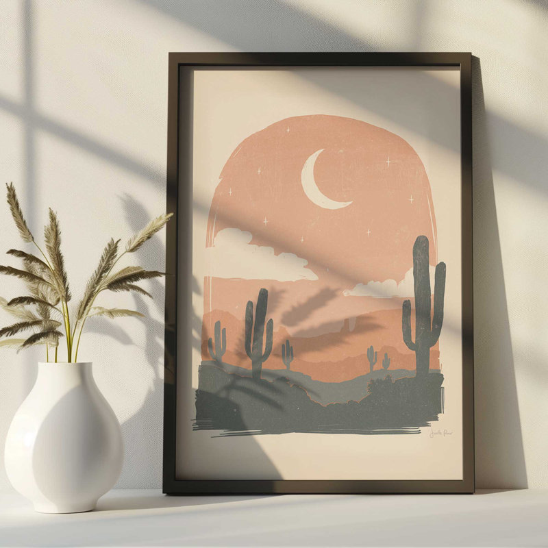 «Desert Moon Serenade», Cadre noir satiné, H 17 po x l 13 po