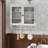 Cabinets | 24.8" Off-White Vintage Solid Wood Glass Double Door Wall Cabinet, 3-Tier Storage with Towel Rack | Traditional | Bathroom