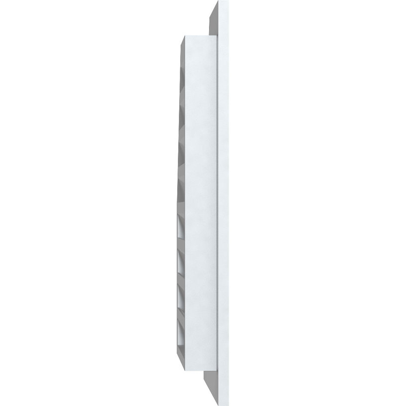 Évent en PVC à demi-octogone supérieur droit avec cadre plat en PVC blanc, H 31 po x l 35 po x P 3 po