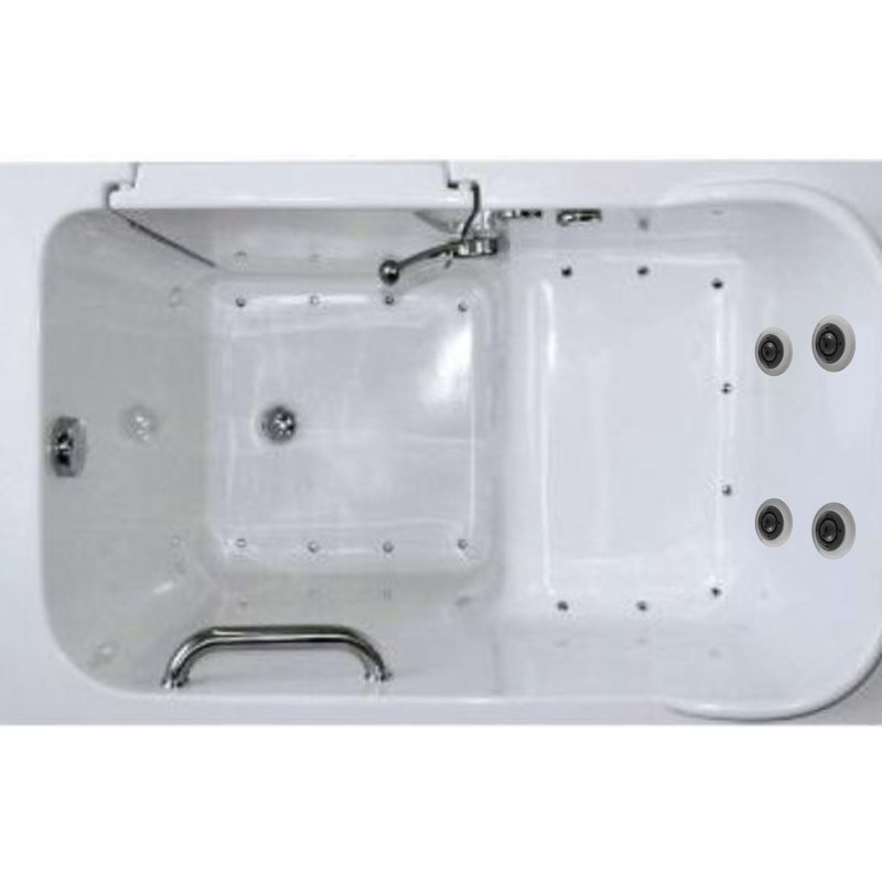 48'' x 28'' Fiberglass Bathtub with Faucet, Right