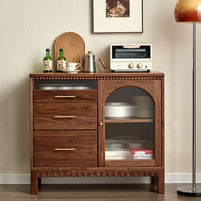 Glass Single Door Minimalist Accent Cabinet