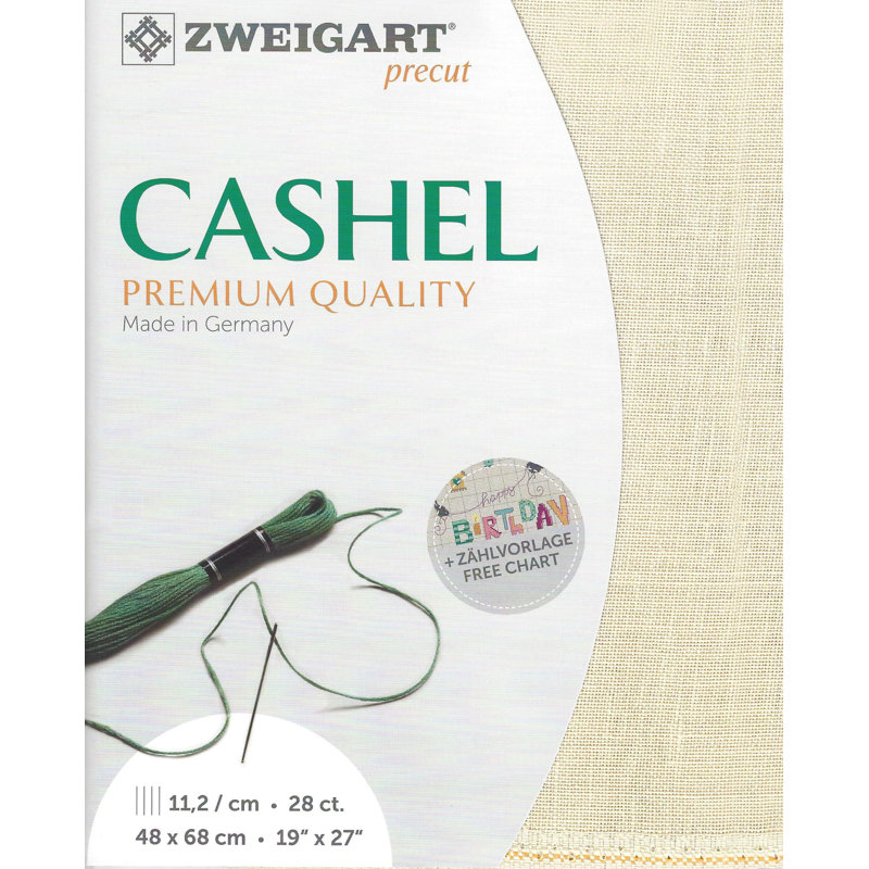 Prédécoupé Zweigart Cashel 28 unités platine 3281/770, Platine