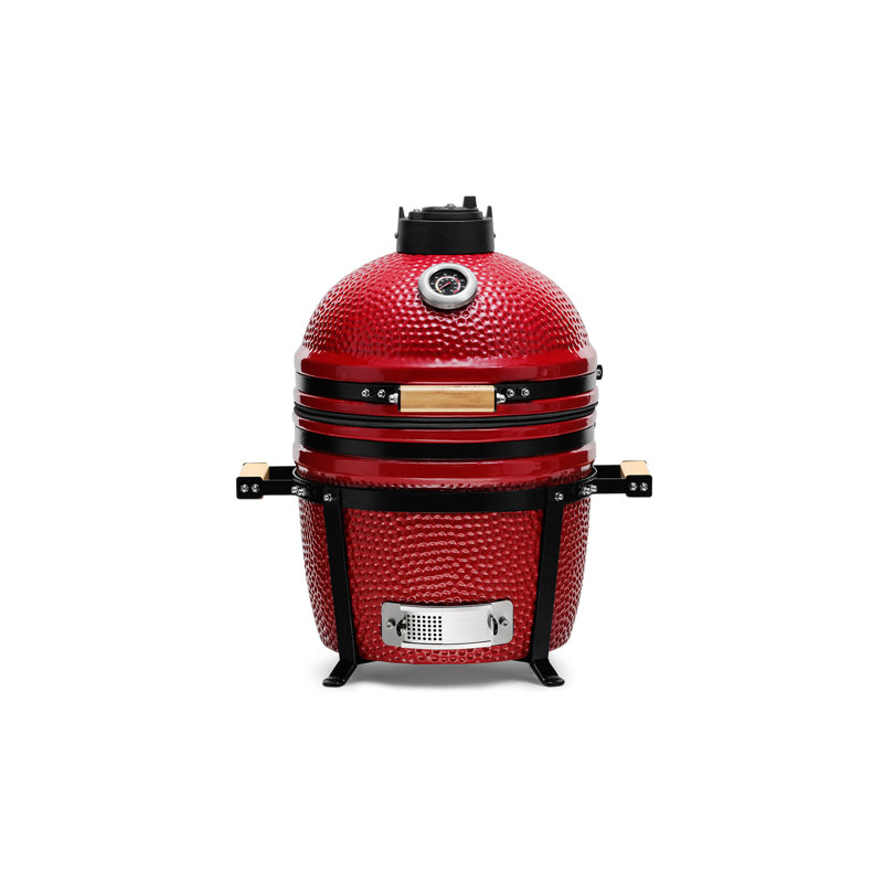 Kamado Bono 18cm W Wood Pellet Grill, Red
