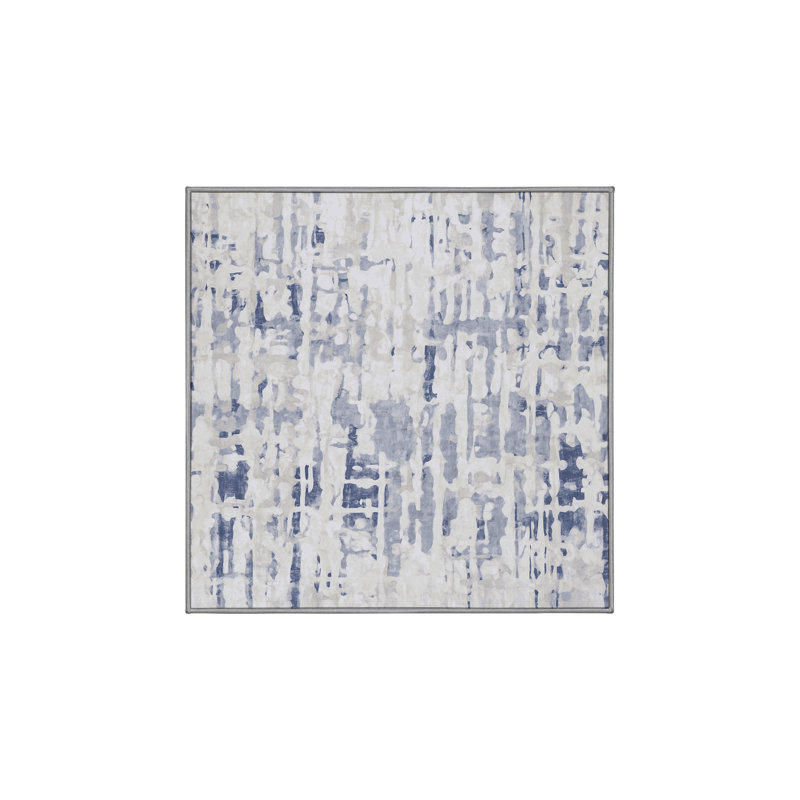 Tapis gris soyeux et moelleux, Carré 4 pi