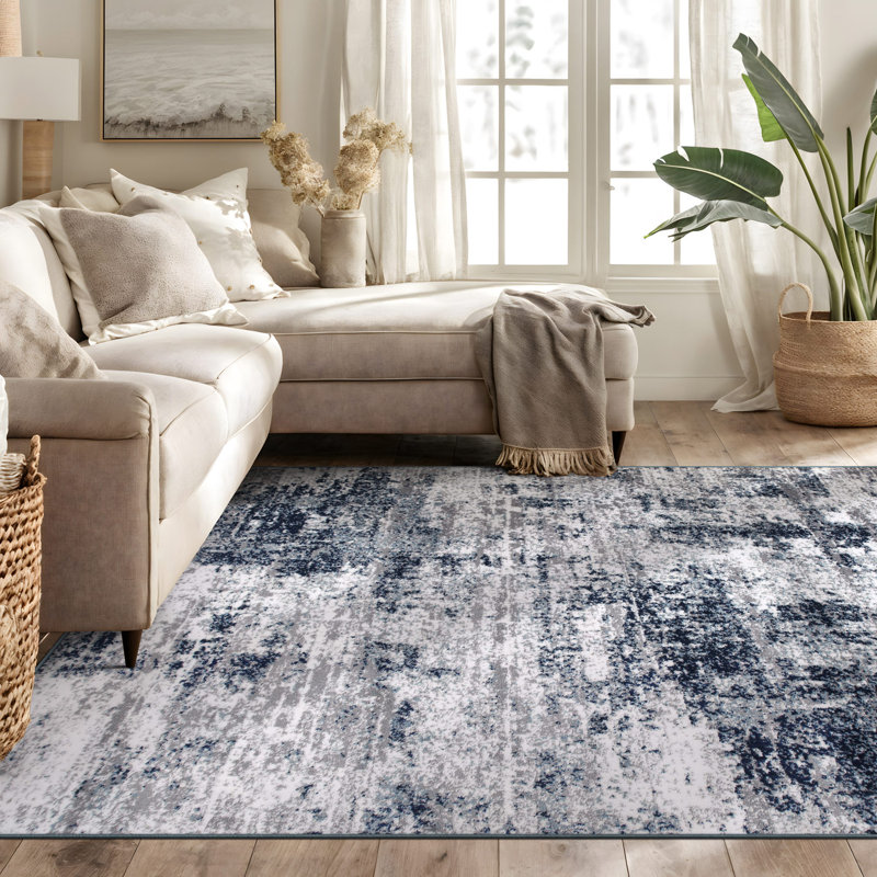 Willington Abstract Indoor Rug, Rectangle 6'6" x 9'