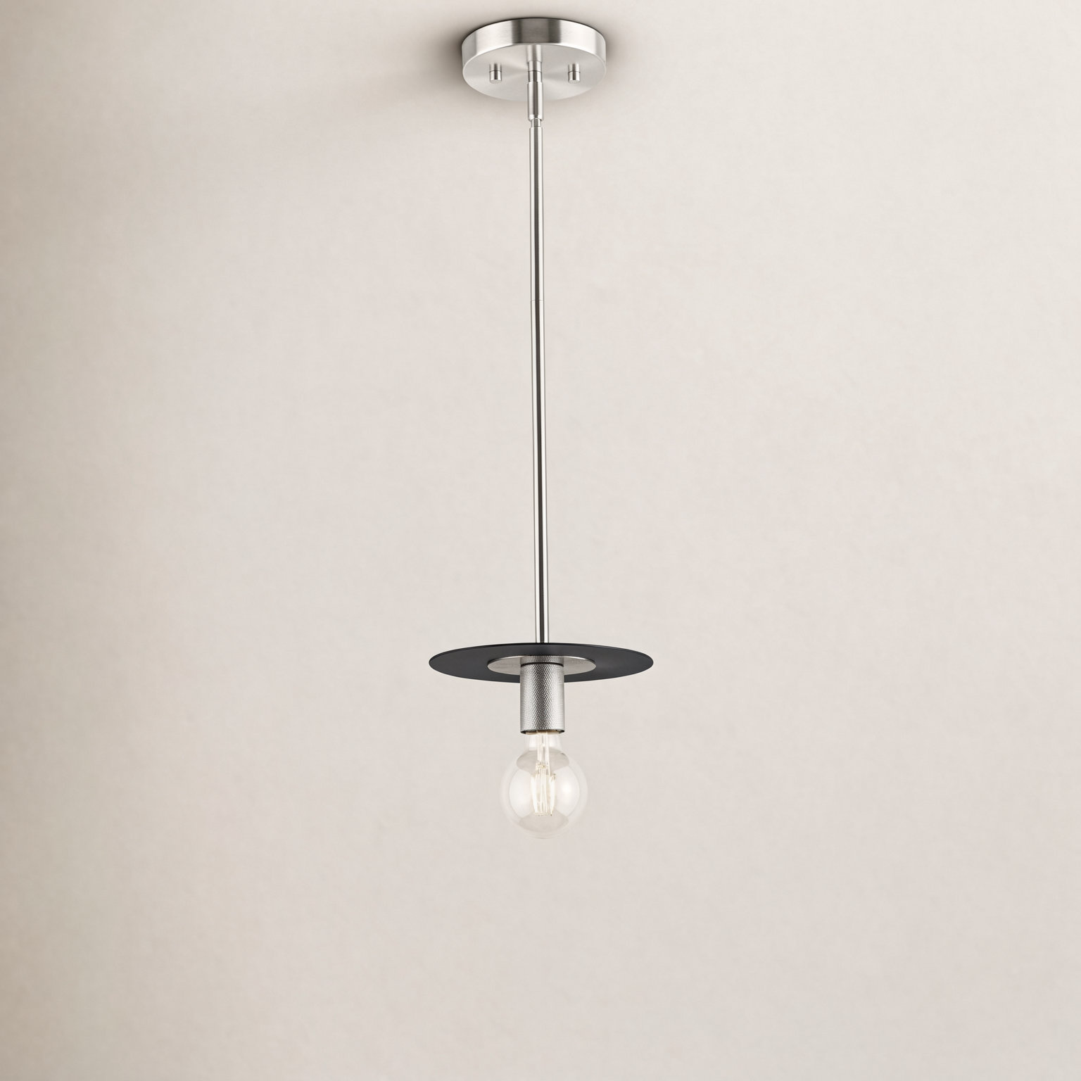 Single Light Dimmable Pendant, Brushed Nickel