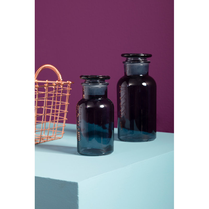 Small Reagent Bottle, Grey, 18cm H x 8cm W x 8cm D