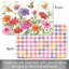 Napperons en plastique flexible réversible 4 pièces Zinnias & Butterflies