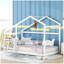 Lit maison en bois, lit en bois avec tablette, sans sommier, lit