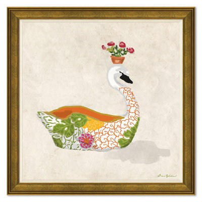 Kimono Swan In Multi I Giclee Print by Dana Gibson