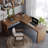 Walnut L-Shaped Solid Wood desk-108679191-108679188
