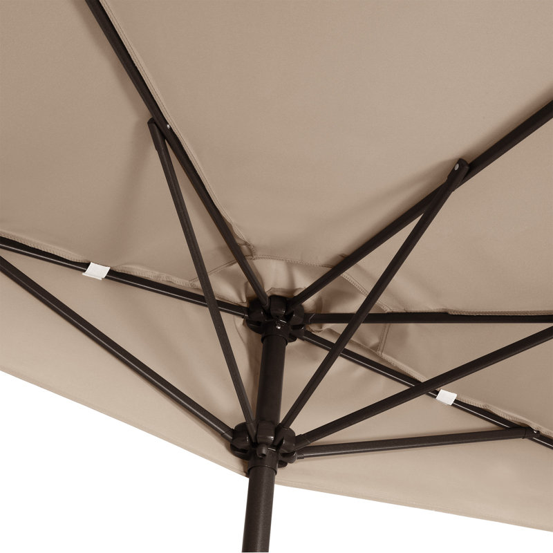 Parasol de patio - auvent de patio extérieur demi-parasol 9 pi avec manivelle facile - Mobilier de condo, maison de ville ou balcon par Villacera (Beige)