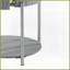 Table basse grise très brillante avec pieds chromés - rangement peu encombrant Design moderne