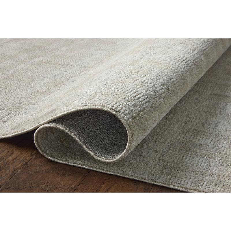 Tapis ivoire / naturel Loloi Tibo, 18" x 18" Sample