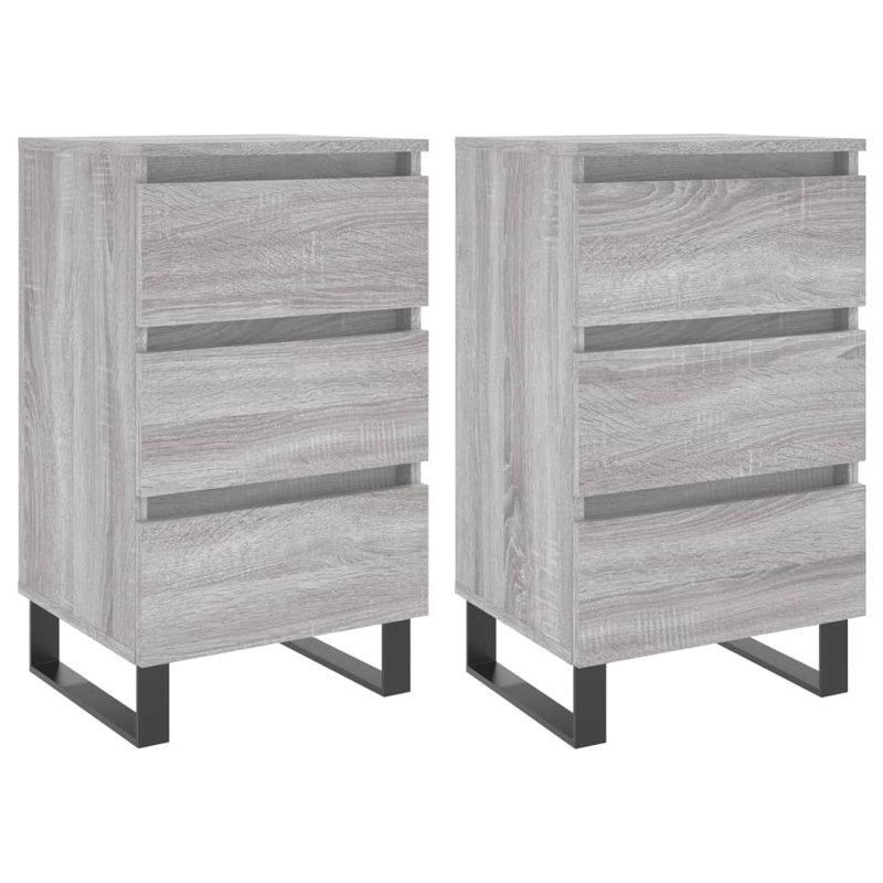 Airo 40cm W Iron Bedside Table, Grey Sonoma