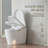 Modern Tankless One Piece Smart Toilet with Bidet, Auto Open/Close & Auto Flush, Heated Seat, Warm Water Wash & Dryer, Foam Shield, Foot Sensor, 17.5" ADA Height, Remote Control， White-125004196
