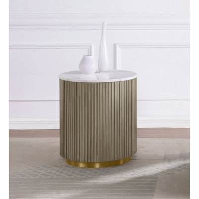 Round Marble Top Side End Table