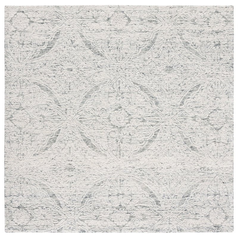 Ameer Hand Tufted Wool/Cotton Rug in Natural/Light Grey, Square 6'
