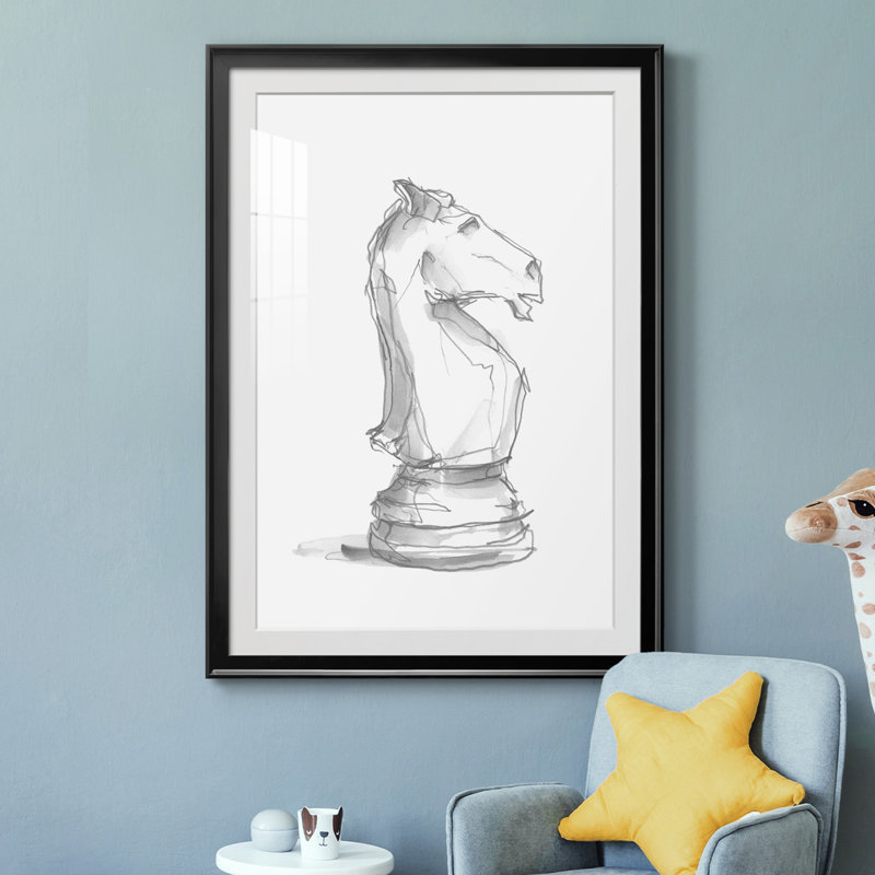 " Chess Piece Study I ", Black, 36.5" H x 26.5" W x 1" D