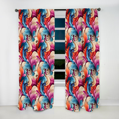 Motif cachemire Retro Vibes - Rideau floral - Rideau floral obscurcissant - 1 panneau