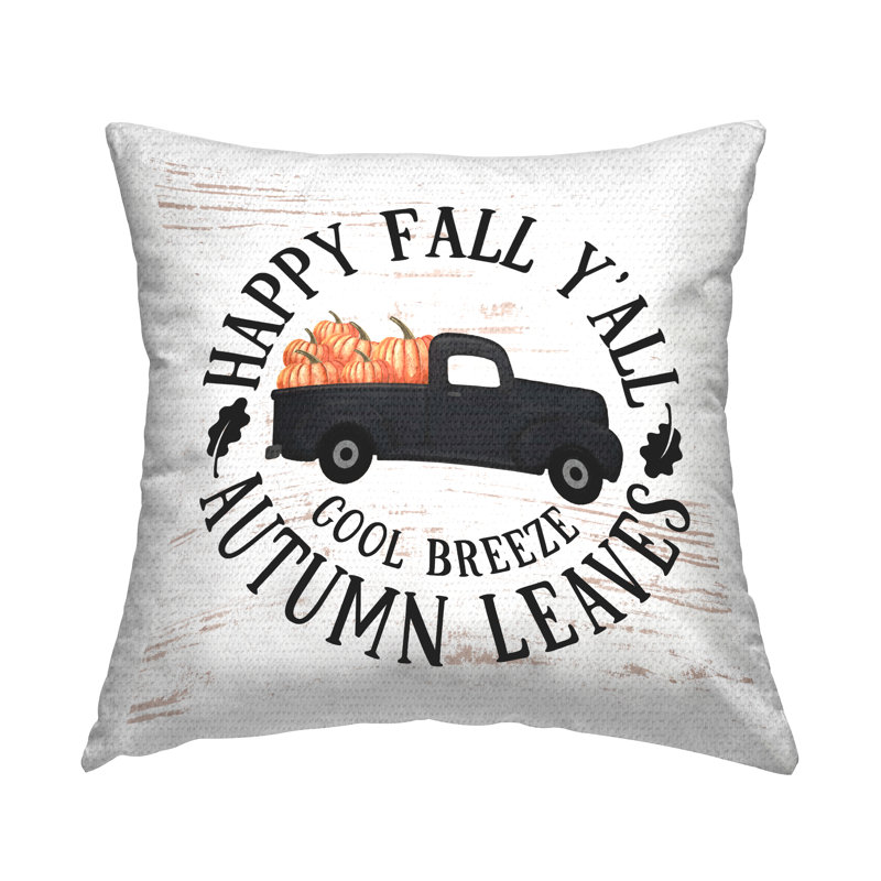 Coussin d'extérieur Happy Fall Y'all Rustic Pumpkin