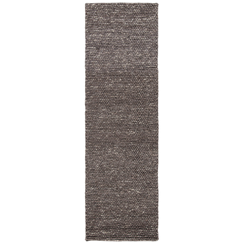 Carisbrooke Lauren Ralph Lauren Hand Woven Wool/Cotton Solid Color Rug in Chocolate, Runner 2'3" x 6'