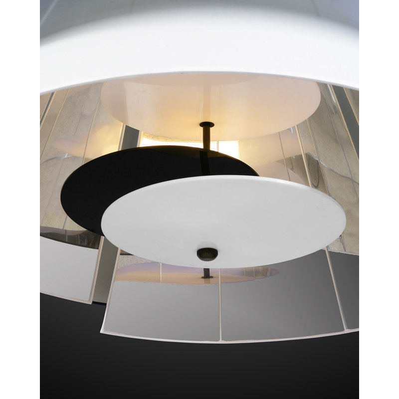 Abington 4 - Light Bright Black Drum Pendant, Black, 75 cm H x 60 cm W