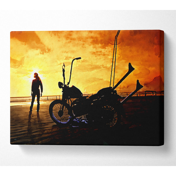 Borough Wharf Harley Davidson Sunset - Wrapped Canvas Print | Wayfair.co.uk