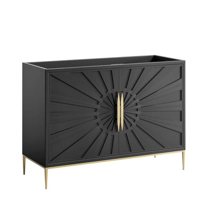 Base de meuble-lavabo simple 47 po seulement en noir