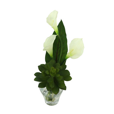 Modern Faux Floral with Calla Lilies and Succulents