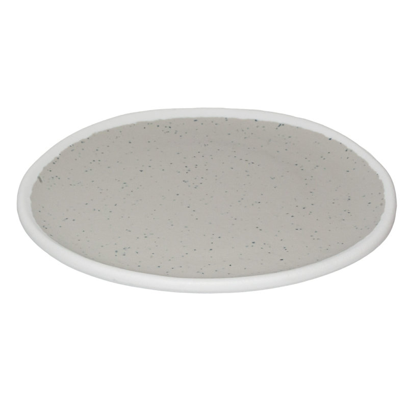  Assiette plate en mélamine 10,5 po, 12 pièces, Gris