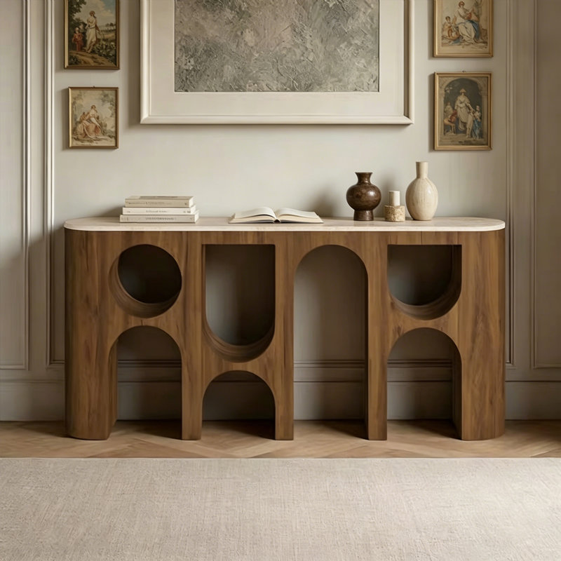 Console rétro de style français, H 31,5 po x l 70,9 po x P 13,8 po