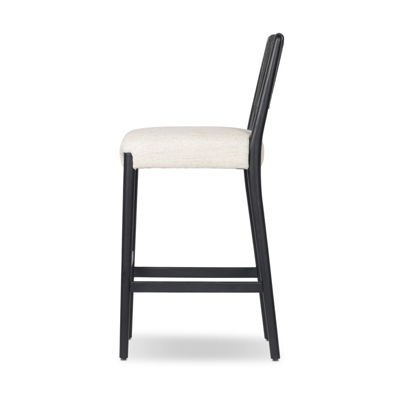 Rothler Stool-Alcala Wheat-Counter, Counter Stool (27” Seat Height), Essence Natural/Rayon/Viscose, Black Brushed Ash