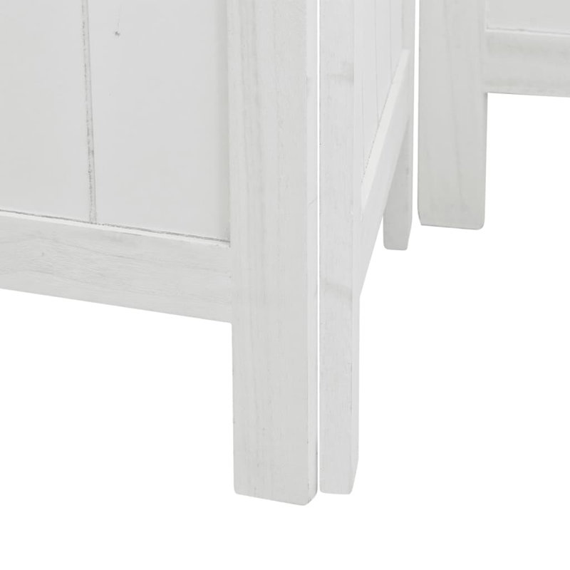 Vienna 180cm W 5 - Panel Solid Wood Accent Room Divider, White, 180cm H x 180cm W