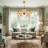 5-head European-american Retro Pendant Light (height Adjustable)