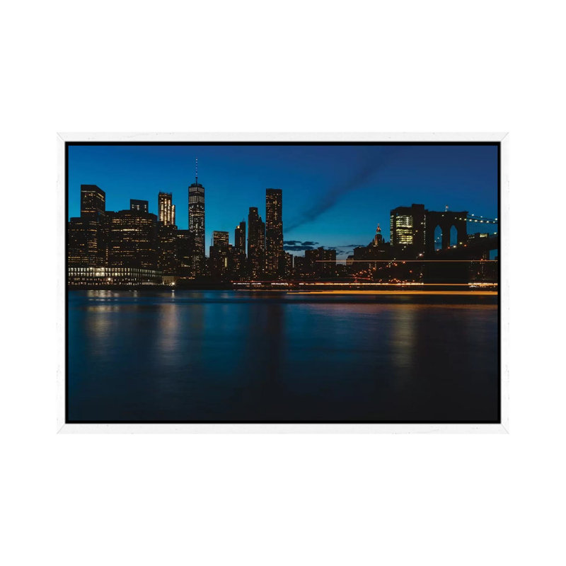 New York Lights II by Bethany Young - Print on Canvas, 45.72cm H x 66.04cm W x 3.81cm D, White Framed