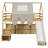 Loft Bed With Slide, Storage Bookcase and Stairs-1777930651-1777930652