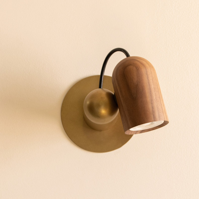 Onfa Armed Sconce, Brown, Brass