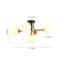 5-light Symmetrical Frosted Glass Semi-flush Mount