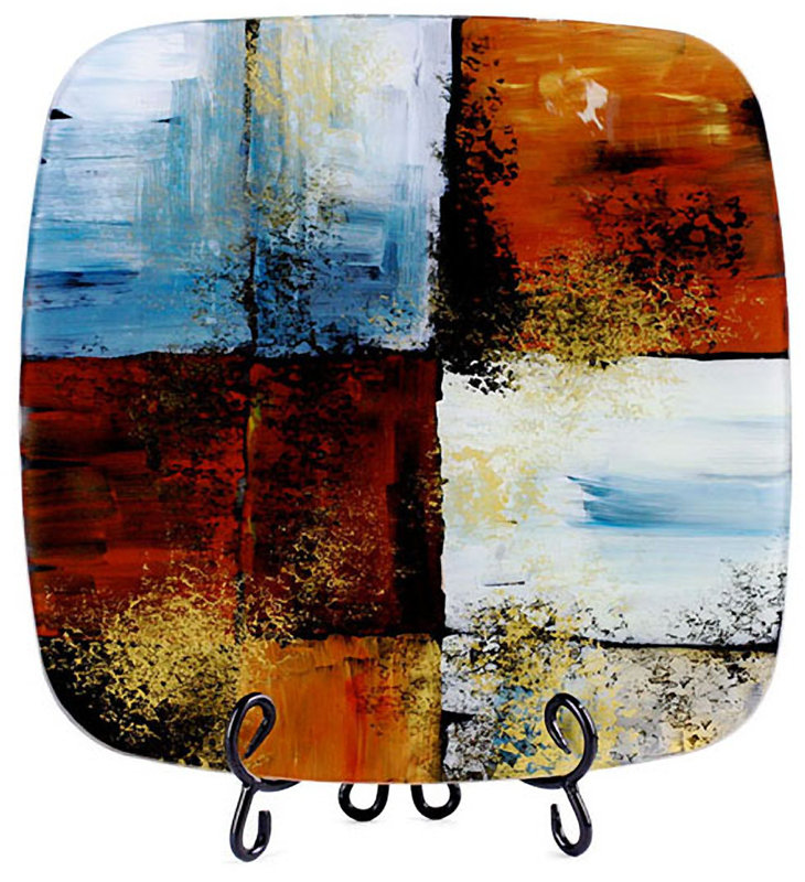 Jasmine Art Glass Glass Cheese Board, 3" x 15" x 3"