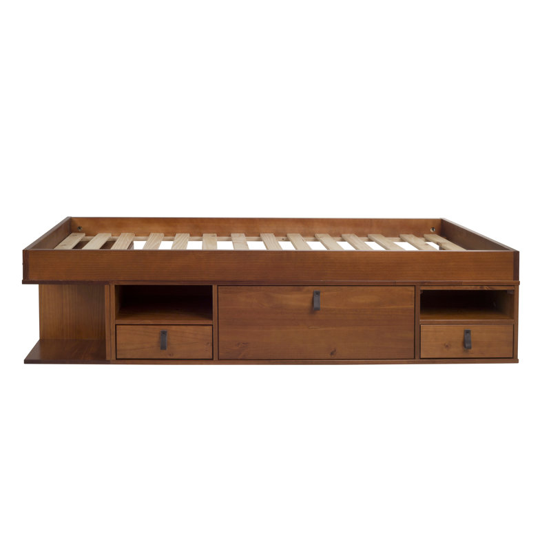 UK Single - DE 90 X 190 Cm Solid Wood Ottoman Storage Bed, Brown
