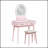 Beautiful Pink Vanity Dresser With Mirror, Stool, And Storage Drawers For Bedroom Elegance And Functionality-2096966260