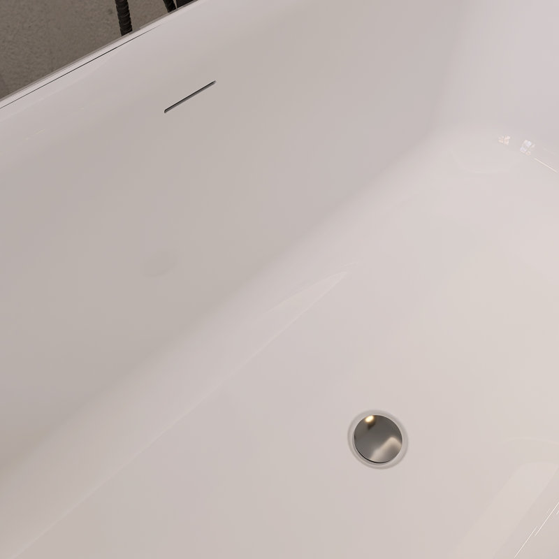 67" Freestanding Soaking Acrylic Bathtub