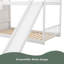Lit superposé simple au-dessus de simple avec glissière convertible et escalier-821382156
