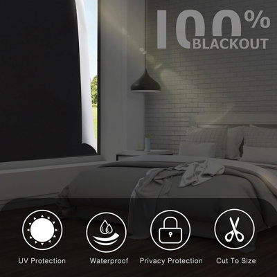 Portable 100% Blackout Window Cover – Large Cuttable Temporary Blackout Curtains, Room Darkening Window Shades For Bedroom, Nursery & Travel Use