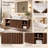 47.6" Cinnamon Walnut Wall Mounted Bathroom Vanity, Fluted Floating Vanity with Glossy Snow Mountain Stone Countertop & Gold Rim Marble Vessel Sink with Storage Shelves-191912309