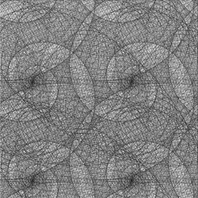 Tapis noir/beige à motifs, Carré 7 pi
