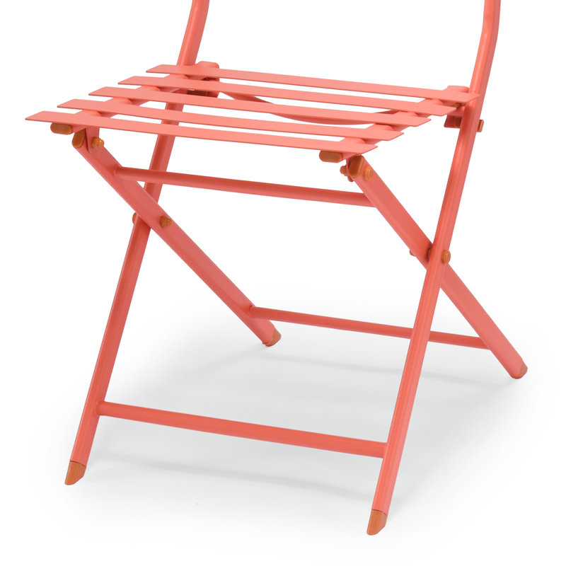 Ravello 2 - Person Steel Patio Dining Set Round Table, Pink