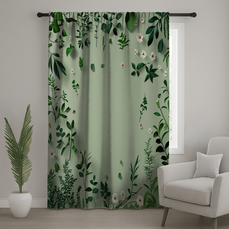 Rideaux de verdure, voilages et voilages à motif floral - 1 panneau, Blocage, 50 po x 80 po - 1 panneau